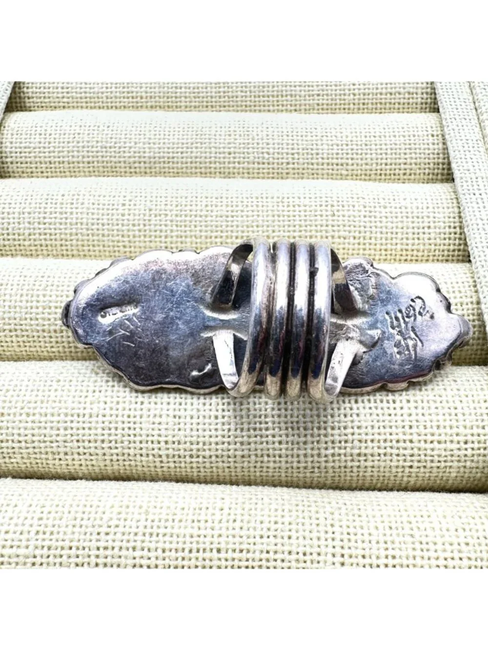 Vintage Native American Blue Turquoise Sterling Silver Ring Size 8 Mens Womens